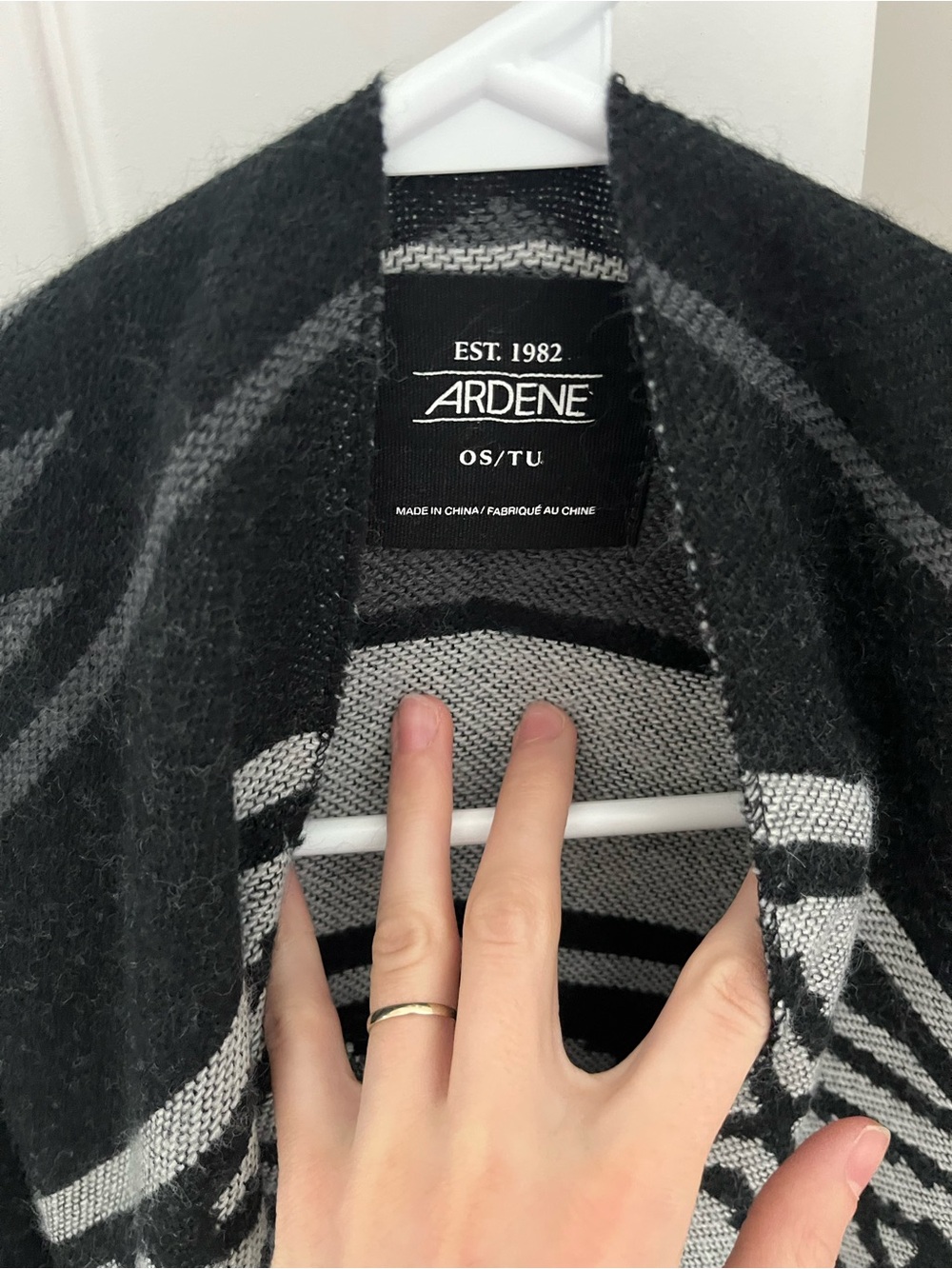 Ardene Black & Gray Striped wrap/shawl